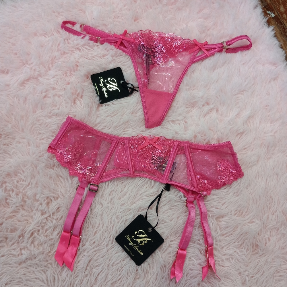 Honey Birdette luxury lingerie panty -Natalie wild pink! Shimmery sex - Picture 8 of 16